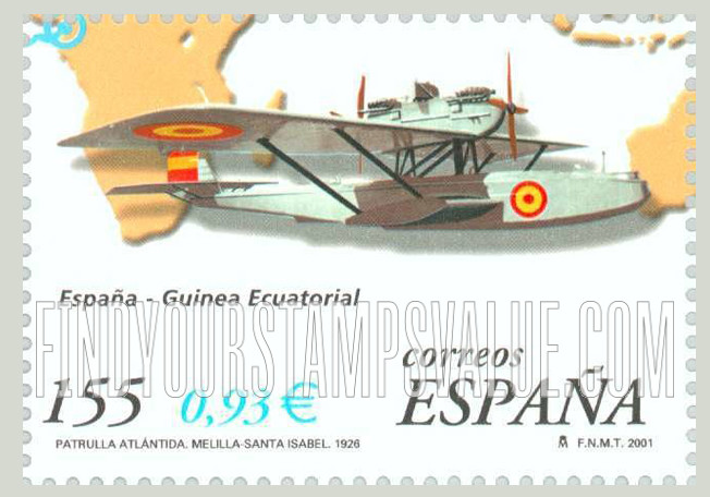 FindYourStampsValue: First Flights, 75th Anniversary: Spain-Equatorial Guinea