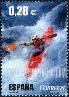 FindYourStampsValue: Scenes from Television Show “Al Filo de lo Imposible”: Kayaker