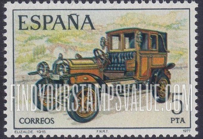 FindYourStampsValue: Spanish Pioneer Automobiles: Elizalde, 1915