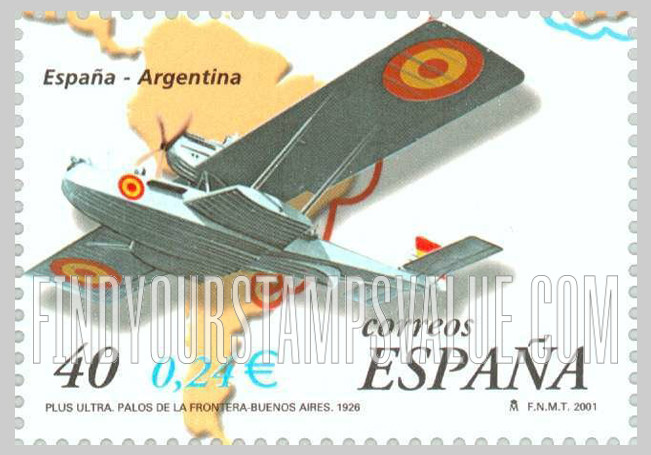 FindYourStampsValue: First Flights, 75th Anniversary: Spain-Argentina