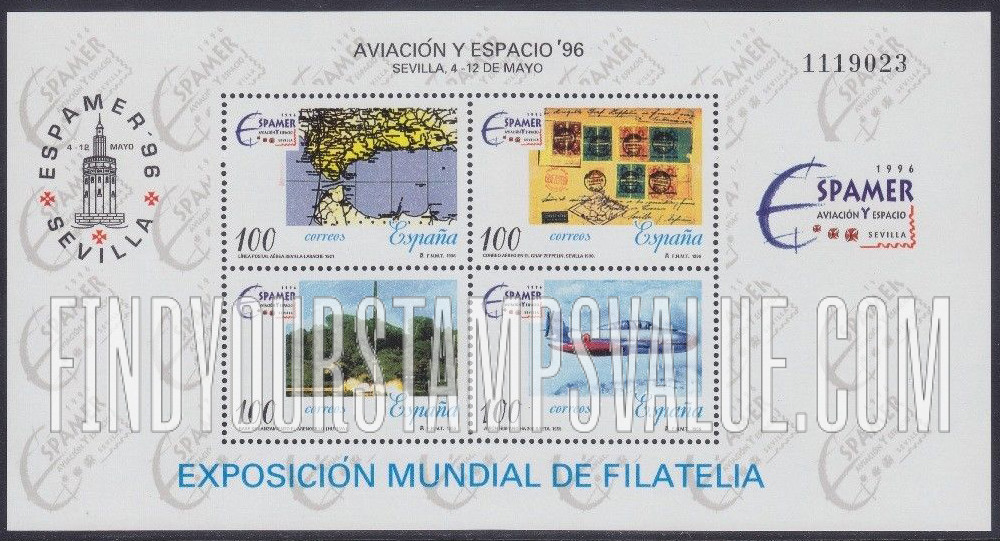 FindYourStampsValue: Espamer β96 Philatelic Exhibition, World Aviation and Space Exposition