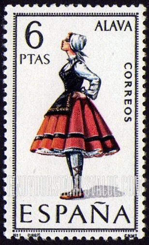 FindYourStampsValue: Regional Costumes Issue: Woman from Alava