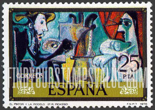 FindYourStampsValue: Picasso Paintings: The Painter and his Model