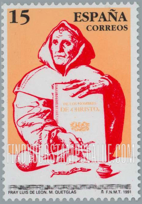 FindYourStampsValue: Anniversaries: Fr. Luis de Leon (1527-1591), Augustinian writer