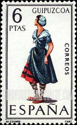 FindYourStampsValue: Regional Costumes Issue: Woman from Guipuzcoa