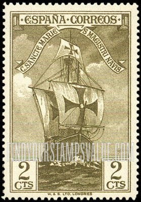 FindYourStampsValue: Bow of “Santa Maria”