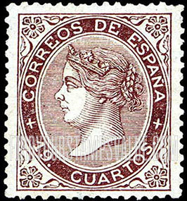 FindYourStampsValue: Provisional Government, Valladolid: Isabella II (handstampied)