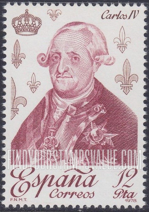FindYourStampsValue: Rulers of Spain: Carlos IV
