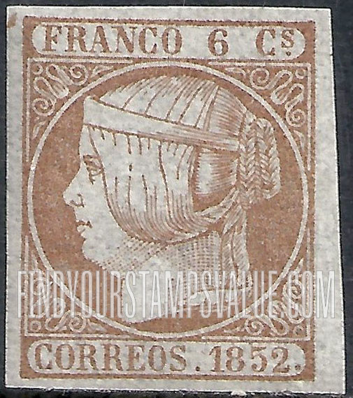 FindYourStampsValue: Kingdom: Queen Isabella II