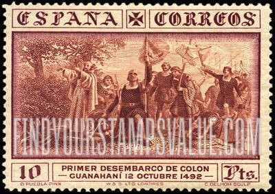 FindYourStampsValue: Columbus Arriving in America