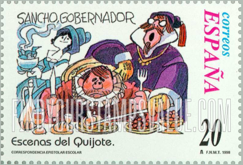 FindYourStampsValue: Letter Writing, Scenes from “Don Quixote”: “Sancho gobernador”
