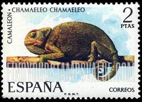 FindYourStampsValue: Reptiles: Common chameleon