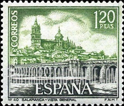 FindYourStampsValue: Tourism: View of Salamanca with Tormes River Bridge