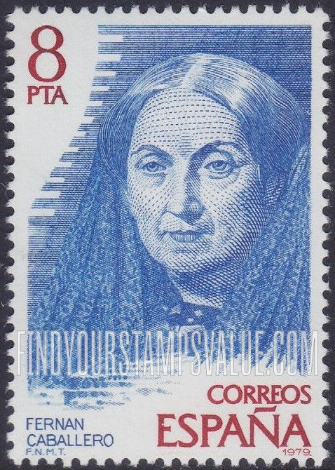 FindYourStampsValue: Fernan Caballero (pen name of Cecilia Böhl de Faber)