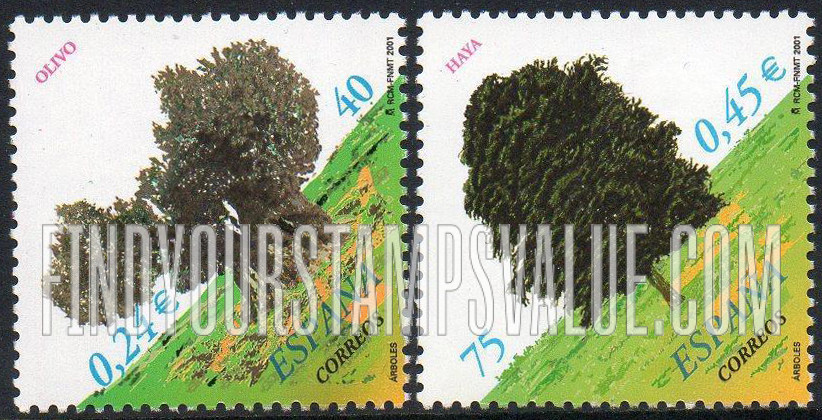 FindYourStampsValue: Trees: Olive, Beech