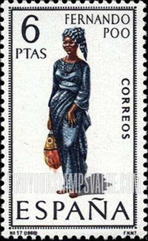 FindYourStampsValue: Regional Costumes Issue: Woman from Fernando Po