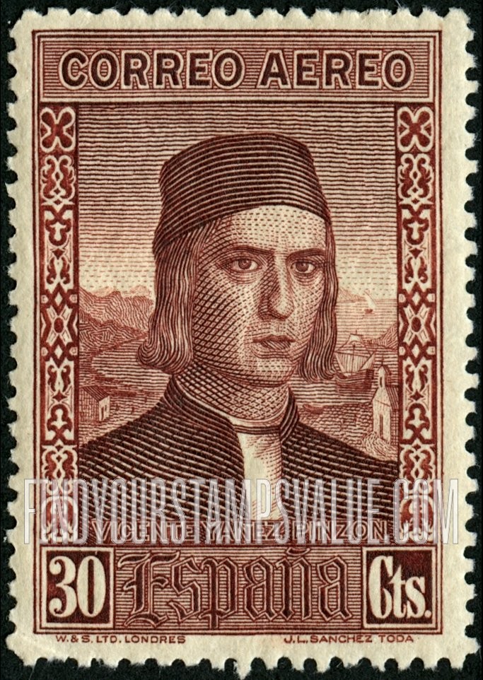 FindYourStampsValue: Air Post: Christopher Columbus, Vicente Yanez Pinzón