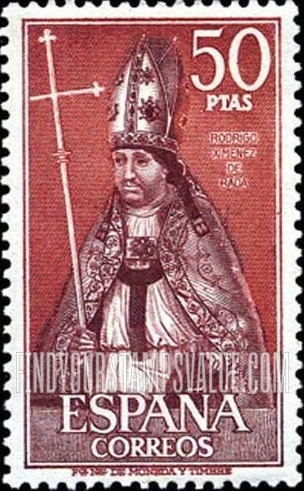 FindYourStampsValue: Bishop Rodrigo Ximenez de Rada, Juan de Borgona mural