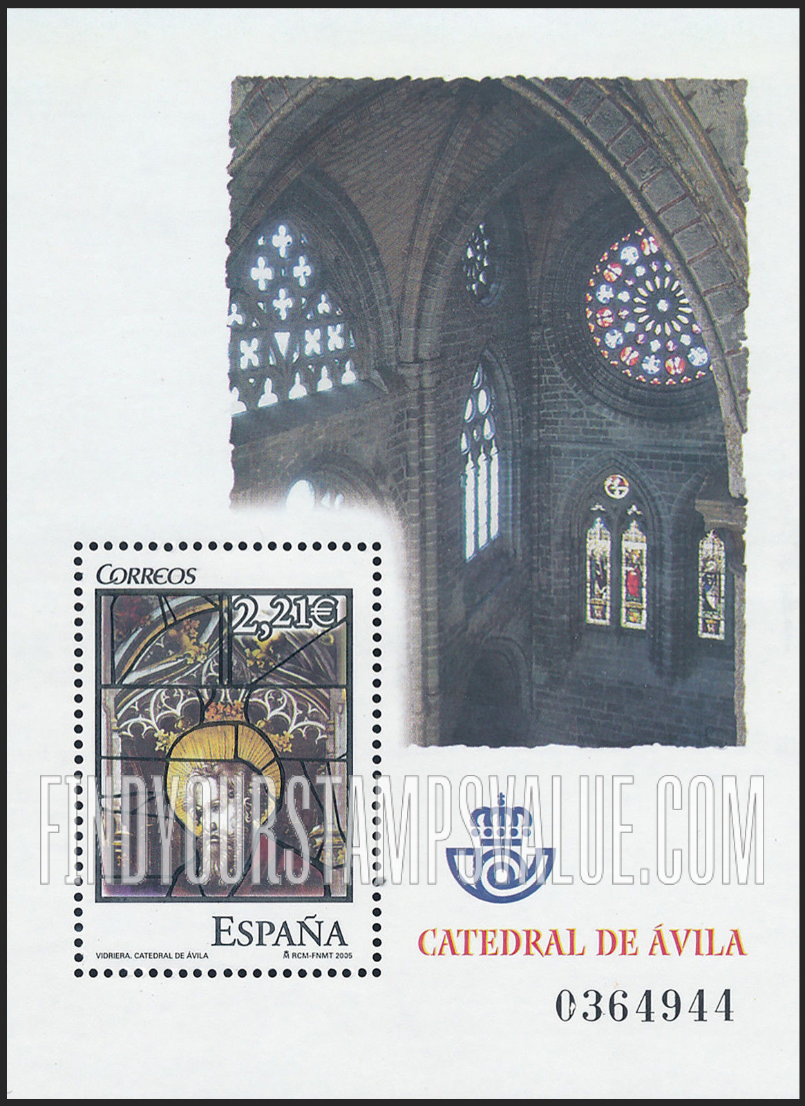FindYourStampsValue: Stained Glass Window, Avila Cathedral