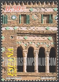 FindYourStampsValue: UNESCO World Heritage Sites: Architectural details of San Martin Church, Teruel