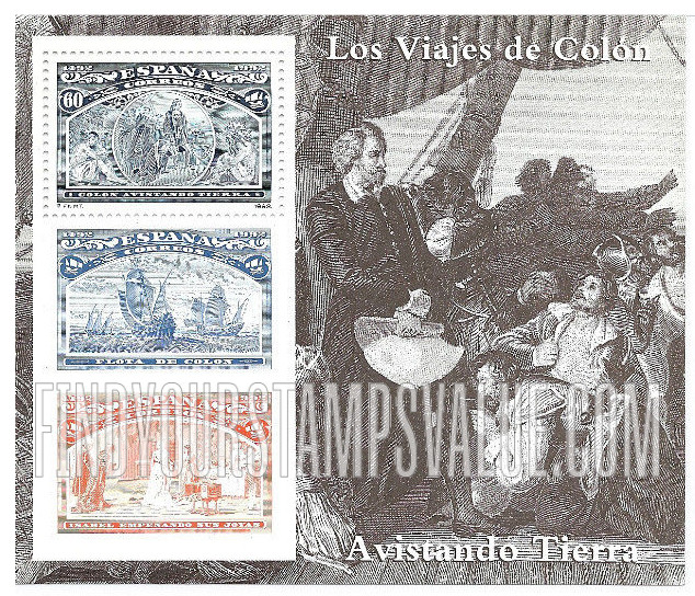 FindYourStampsValue: Voyages of Columbus: Columbus in sight of land