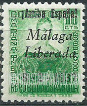 FindYourStampsValue: Revolutionary Overprints, Nationalist (Revolutionary) Forces, Malaga: Mariana Pineda