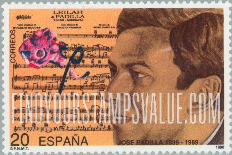 FindYourStampsValue: Jose Padilla, Composer, Birth Centenary