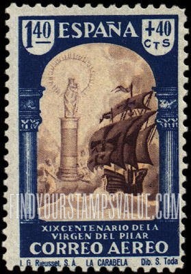 FindYourStampsValue: Air Post Semi-Postal: Caravel Santa Maria