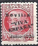 FindYourStampsValue: Revolutionary Overprints, Nationalist (Revolutionary) Forces, Seville: Gaspar Melchor de Jovellanos