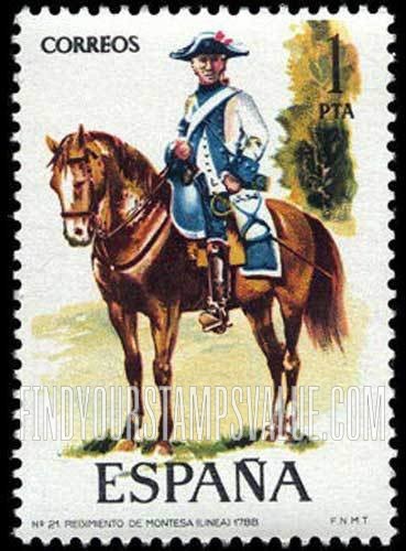 FindYourStampsValue: Cavalry officer, 1788