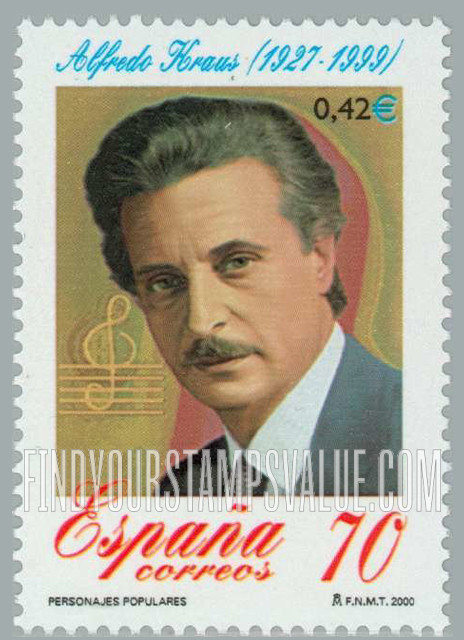FindYourStampsValue: Alfredo Kraus (1927-99), Operatic Tenor