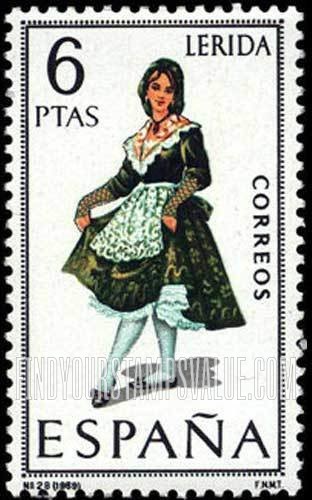 FindYourStampsValue: Regional Costumes Issue: Woman from Lerida
