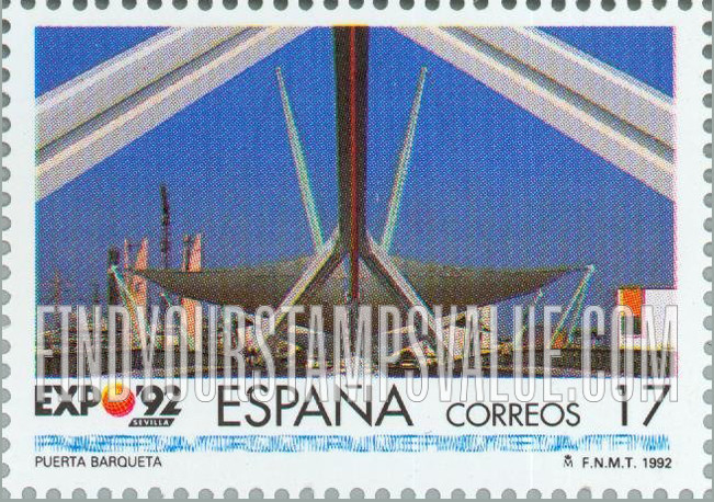 FindYourStampsValue: Expo β92, Seville: Barqueta Gate