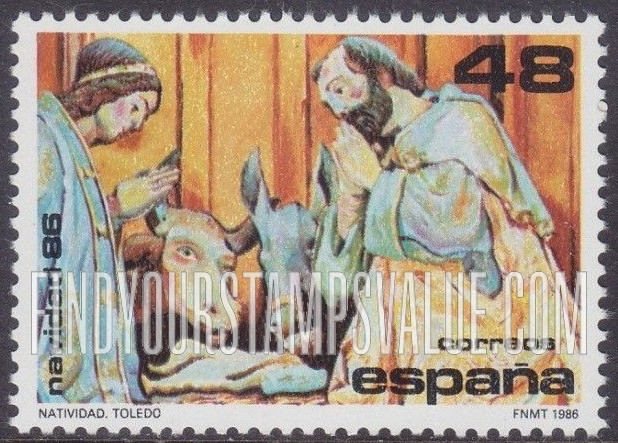 FindYourStampsValue: Christmas: Nativity, Toledo Cathedral altarpiece, by Felipe de Borgona (c. 1475-1543)