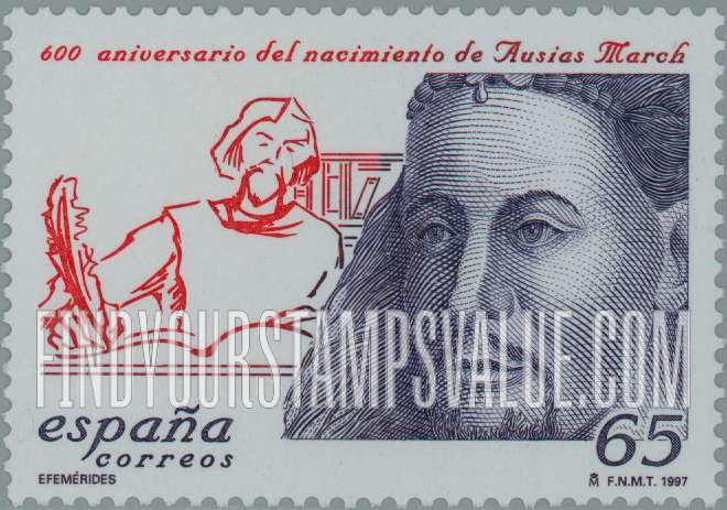 FindYourStampsValue: Anniversaries: Ausias March (1397-1459), writer