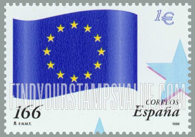 FindYourStampsValue: Introduction of the Euro: European Union flag