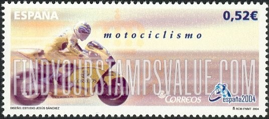 FindYourStampsValue: España 2004 International Philatelic Exhibition. Sports: Motorcycle racing