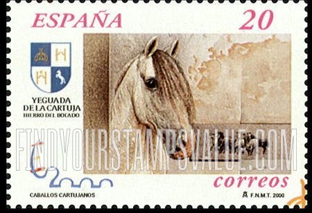 FindYourStampsValue: Carthusian Horses Type of 1998: Head of horse, five horses