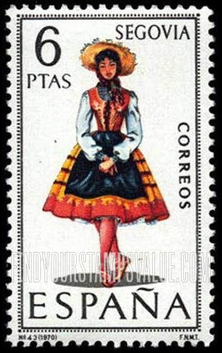 FindYourStampsValue: Regional Costumes Issue: Woman from Segovia