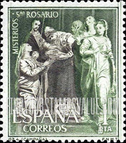FindYourStampsValue: Mysteries of the Rosary: The Presentation, Pedro de Campaña