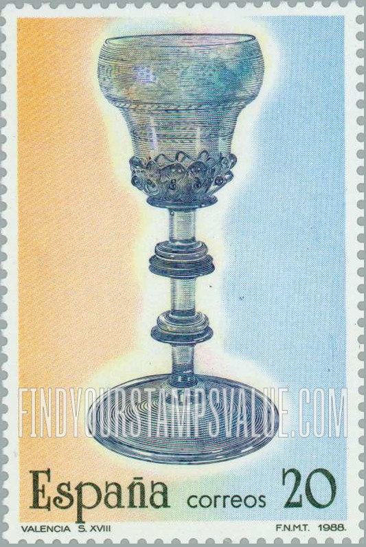 FindYourStampsValue: Glassware: Chalice, Valencia, 18th cent.