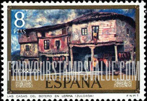 FindYourStampsValue: Zuloaga Paintings: Cobblers’ Houses at Lerma