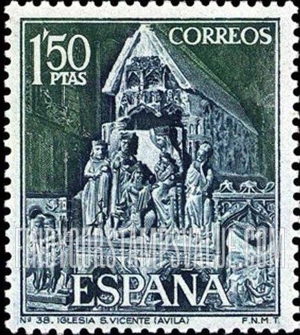 FindYourStampsValue: Tourism: Statuary group from St. Vincent’s Church, Avila (The Adoration of the Magi)