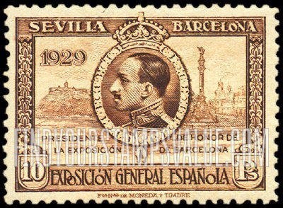 FindYourStampsValue: King Alfonso XIII and View of Barcelona
