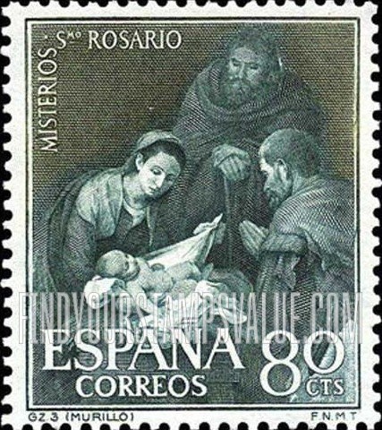 FindYourStampsValue: Mysteries of the Rosary: Nativity, Murillo