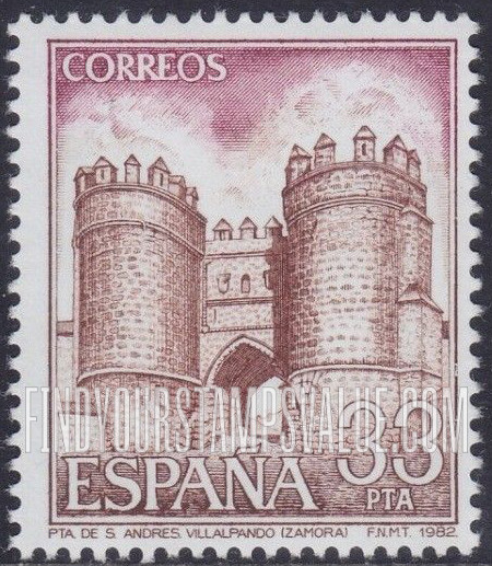 FindYourStampsValue: Landscapes and Monuments: St. Andrew’s Gate, Zamora