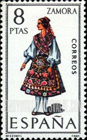 FindYourStampsValue: Regional Costumes Issue: Woman from Zamora