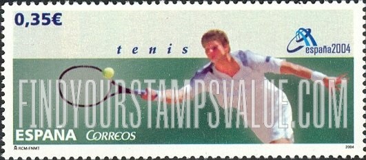FindYourStampsValue: España 2004 International Philatelic Exhibition. Sports: Tennis