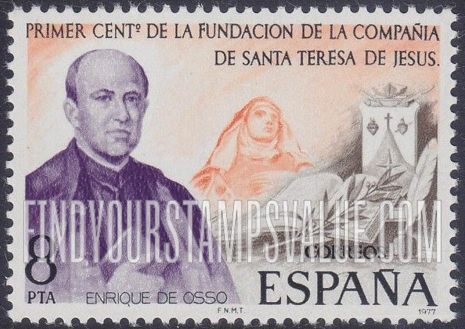 FindYourStampsValue: Enrique de Osso, St. Theresa and Book