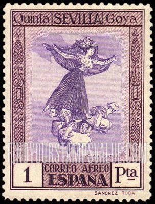 FindYourStampsValue: Air Post: Goya, Fantasy of Flight